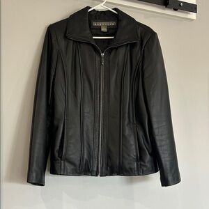 Kenneth Cole Reaction Black Leather Jacket
